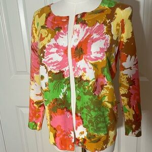Talbots Colorful Floral Cardigan